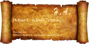 Hubert Ajnácska névjegykártya